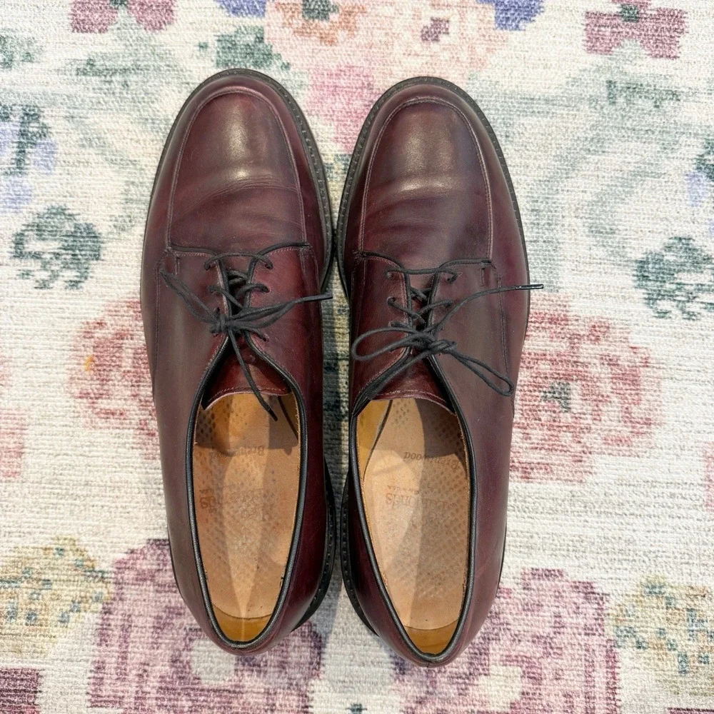 Allen Edmonds Brentwood Oxford Burgundy Shoes Size 12D Business Formal Preppy